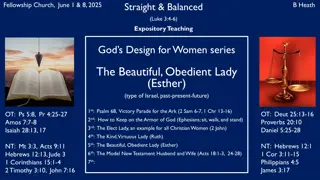 Expository Teaching on Esther: The Beautiful Obedient Lady in God's Design for Women