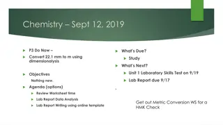 Laboratory Skills Test and Report Due Dates for Chemistry Class