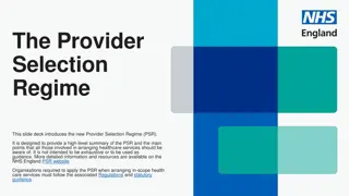 Provider Selection Regime Overview in England