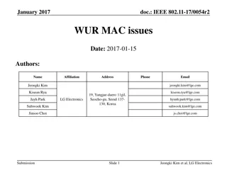 Understanding WUR MAC Issues in IEEE 802.11-17/0054r2 Document