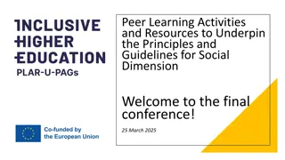 Peer Learning Activities and Resources for Social Dimension Principles