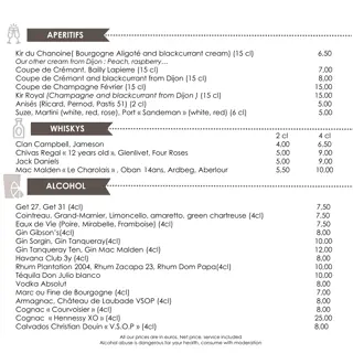 Menu of Delights at a French Restaurant