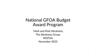 Understanding the National GFOA Budget Award Program