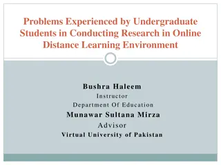 Challenges Faced by Undergraduate Students in Online Distance Learning Research