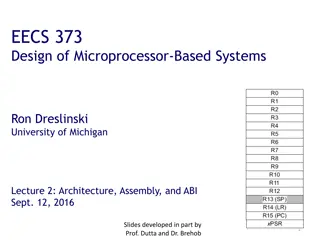 Microprocessor-Based Systems Lecture: ARM Assembly, Endianness, and Instruction Set Architecture