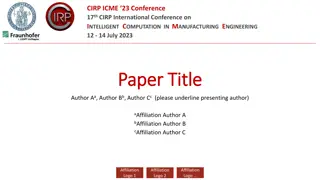 Intelligent Computation in Manufacturing Engineering Conference