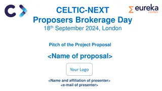 Innovative Project Proposal at CELTIC-NEXT Brokers Day - London Pitch 2024