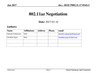 Advanced Negotiation Details in IEEE Protocol Jan. 2017
