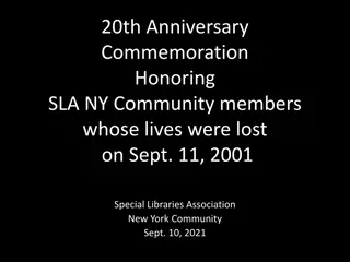 Honoring SLA NY Community Members Lost on 9/11 - 20th Anniversary Commemoration