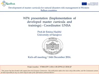 Master Curricula Development for Natural Disasters Risk Management in Western Balkan Countries