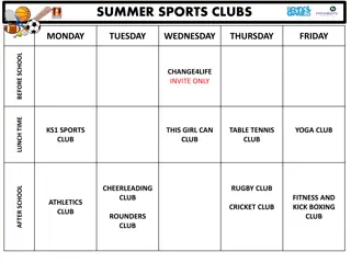 Exciting Sports Clubs Schedule for Kids: Activities Throughout the Week