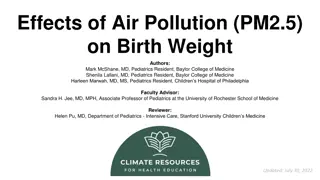 Impact of PM2.5 Pollution on Infant Birth Weight