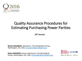 Quality Assurance Procedures for Estimating Purchasing Power Parities