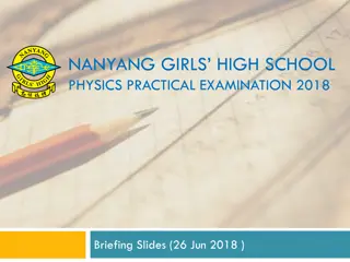 Nanyang Girls High School Physics Practical Examination 2018 Schedule and Instructions