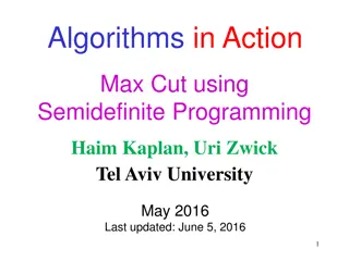 Semidefinite Programming: Algorithms in Action for MAX CUT Problem