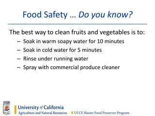 Food Safety Tips for Cleaning and Preservation