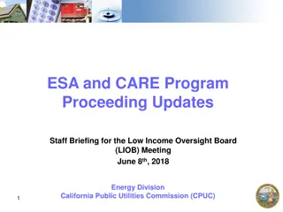 Updates on ESA and CARE Program Proceedings for Low-Income Assistance