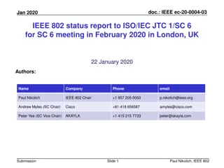 IEEE 802 Status Report to ISO/IEC JTC 1/SC 6 Meeting in London 2020