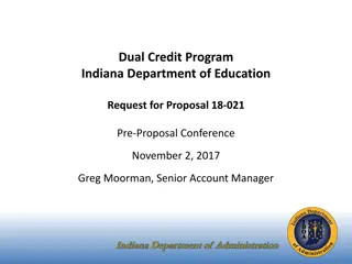 Indiana Dual Credit Program RFP for Online Graduate-Level Education Assistance