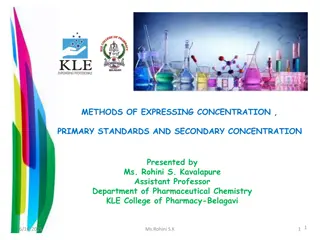Methods of Expressing Concentration in Chemistry