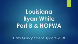 Louisiana Ryan White Part B & HOPWA Data Management Update 2018 Summary