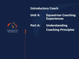 Equestrian Coaching Principles and Lesson Plans