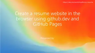Build Your Online Resume Easily with GitHub.dev Workshop