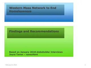 Findings and Recommendations for Western Mass Network to End Homelessness