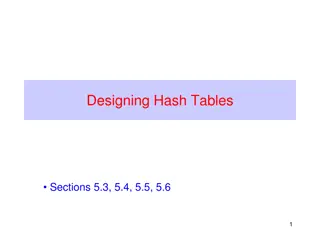 Hash Table Designing Techniques and Operations