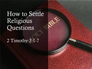 Settling Religious Questions Through Divine Revelation