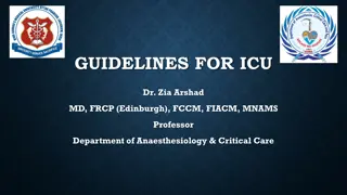 Guidelines for Intensive Care Unit (ICU) Management by Dr. Zia Arshad