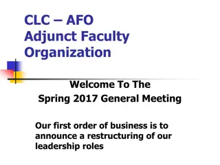 Adjunct Faculty Organization Restructuring & Union Updates
