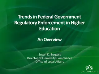 Federal Government Regulatory Enforcement Trends in Higher Education