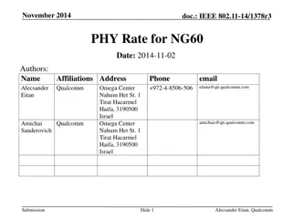 IEEE 802.11-14/1378r3: NG60 PHY Rate and Channel Bonding Analysis