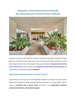 Best Dementia care in Lemon Grove, California