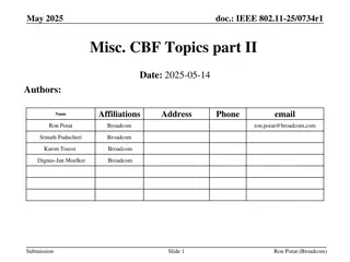 Advanced Topics in IEEE 802.11-25/0734r1 May 2025 Proposal