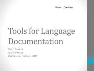 Language Documentation Tools and Techniques