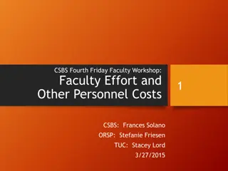 Understanding Faculty Effort and Personnel Costs in CSBS Workshops