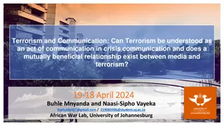Understanding Terrorism as a Tool of Communication and Its Impact on Media