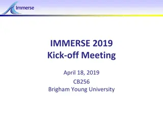 IMMERSE 2019 Kickoff Meeting at Brigham Young University