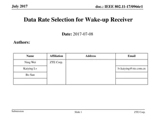 IEEE 802.11-17/0966r1 Data Rate Selection for Wake-up Receiver