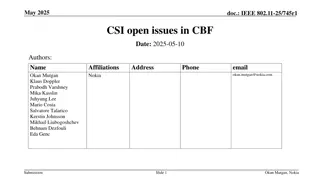 IEEE 802.11-25/745r1 Coordinated Beamforming (CBF) Open Issues in CSI