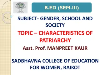 Understanding Characteristics of Patriarchy in Society