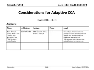 Adaptive CCA Role in WiFi Deployments