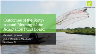 Forty-second Meeting of Adaptation Fund Board: Key Decisions and Updates