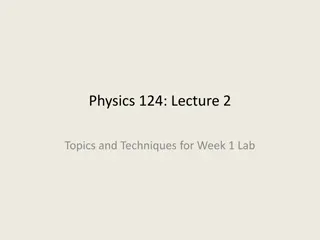 Techniques and Topics for Physics Lab Week 1