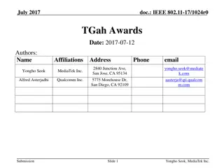 IEEE 802.11-17/1024r0 TGah Awards Recognitions