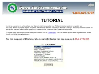 RAC Warranty Registration and Claim Process
