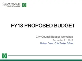 Savannah FY18 Proposed Budget Summary