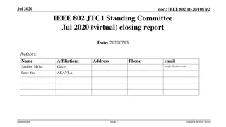 IEEE 802.11-20 Closing Report Overview